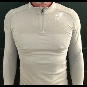 Gymshark Vital Seamless 1/4 Zip, Grey, size medium